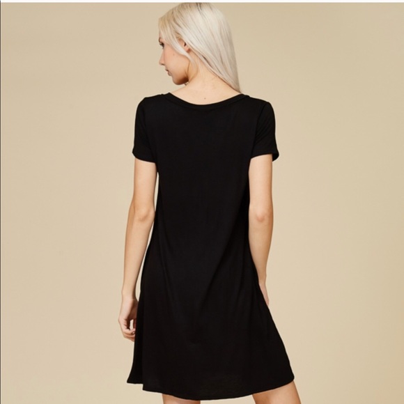 LAST 1- Large❗️🖤Black T-Shirt Dress w/Pockets - Picture 5 of 7